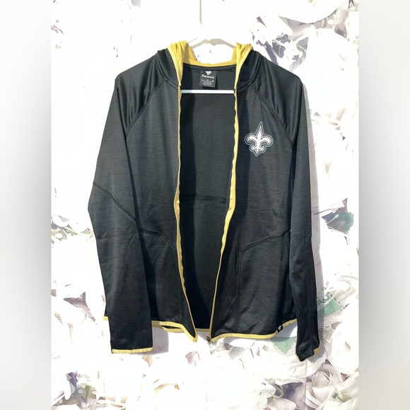 New Orleans Saints Full Zip Jacket Women's Large Spell Out Hoodie Fanatics New - Picture 6 of 6